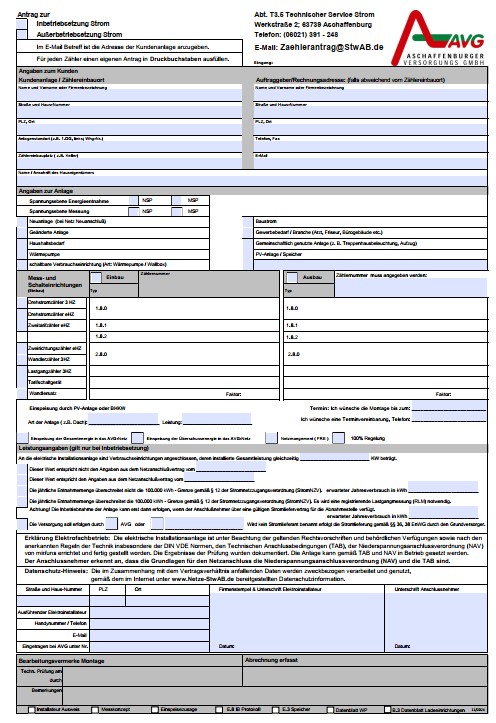Netzbetreiber-Anmeldung und Unterlagen für die Inbetriebnahme